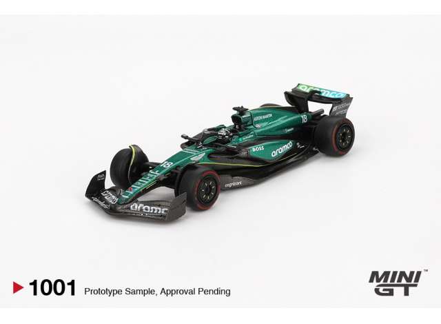 PRE-ORD3R Mini GT Modeliukas 1/64 2024 Aston Martin AMR24 #18 Lance Stroll Bahrain GP, green