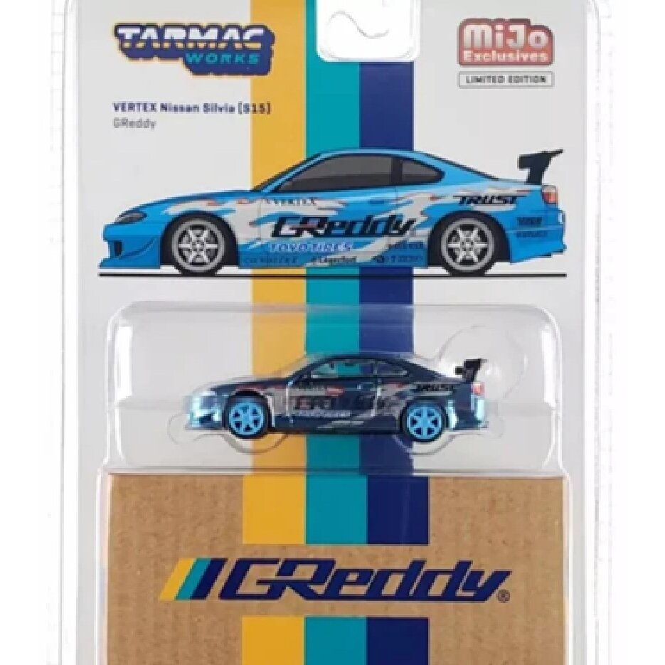 Tarmac CHASE Modeliukas 1/64 Vertex Nissan Silvia S15 *GReddy*, blue (yra Sandėlyje)