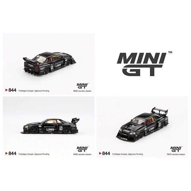 Mini GT Modeliukas 1/64 2024 Nissan Skyline GT-R (R34) Super Silhoutte, black (yra Sandėlyje)