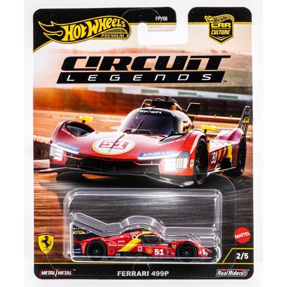Hot Wheels Premium Car Culture Circuit Legends Modeliukas Ferrari 499P, red (yra Sandėlyje)