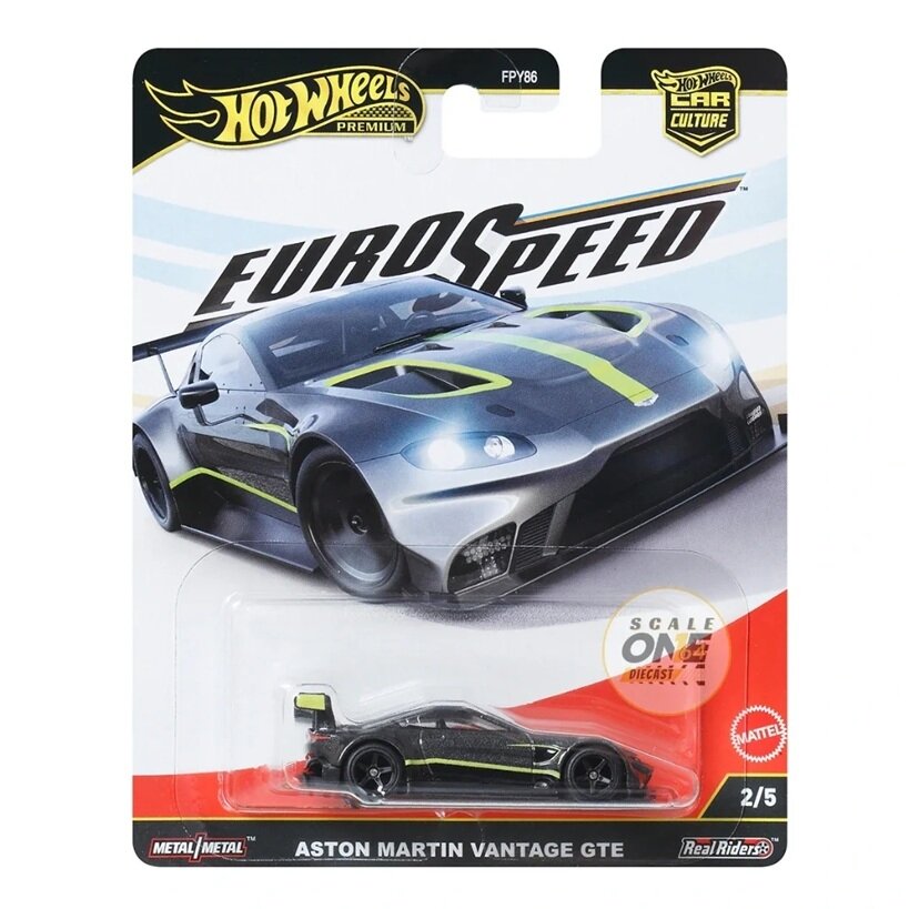 PRE-ORDER Hot Wheels Premium Car Culture Euro Speed Modeliukas Aston Martin Vantage GTE Grey