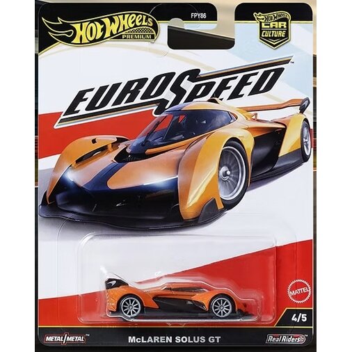 PRE-ORDER Hot Wheels Premium Car Culture Euro Speed Modeliukas McLaren Solus GT Orange
