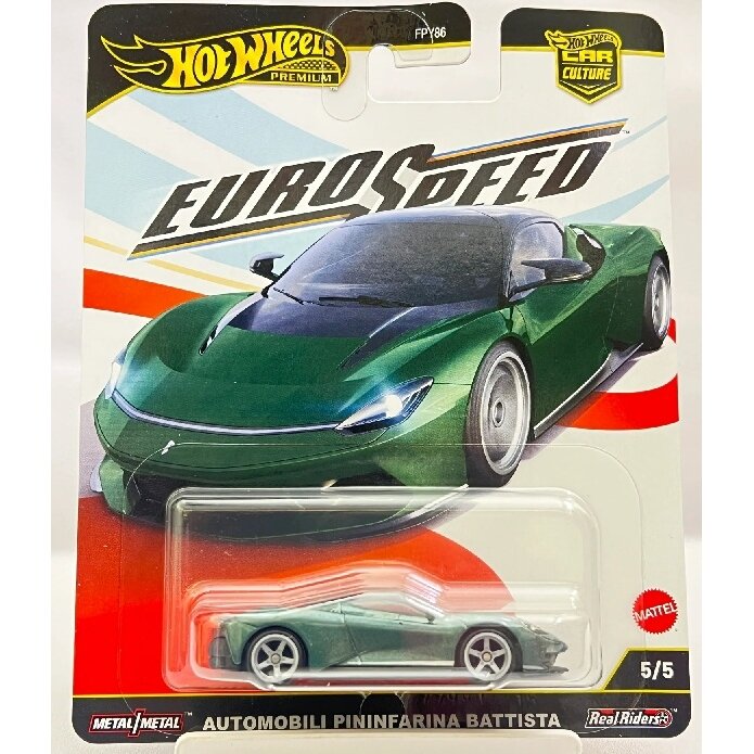 PRE-ORDER Hot Wheels Premium Car Culture Euro Speed Modeliukas Automobili Pininfarina Battista Green