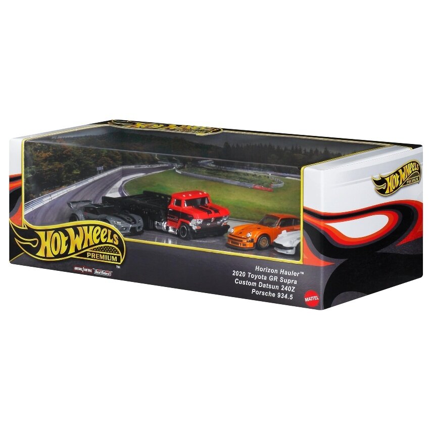 PRE-ORDER Hot Wheels Premium Diorama Set Modeliukų rinkinys (Horizon Hauler,Toyota Supra,Datsun 240Z,Porsche 934.5)