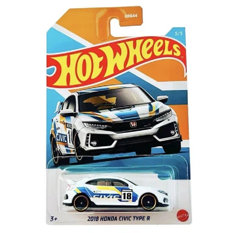 Hot Wheels Mainline Modeliukas 2018 Honda Civic Type R White (yra Sandėlyje)