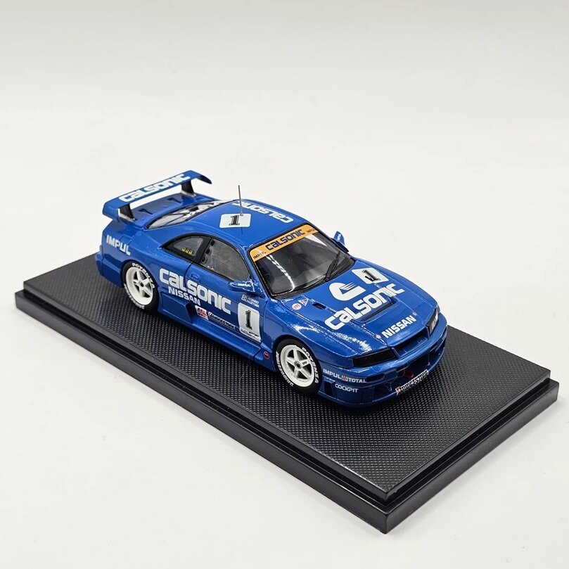 Ebbro Modeliukas 1/43 1998 Nissan Skyline GTR R33 JGTC #12 Calsonic, blue (yra Sandėlyje)