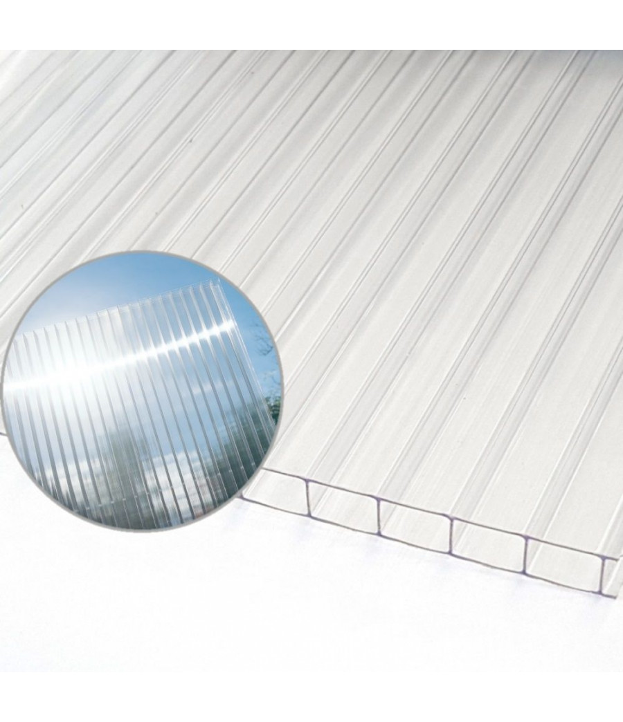 Kanalinis polikarbonatas 10x620x1150 mm, skaidrus (1.5 kg/m2)