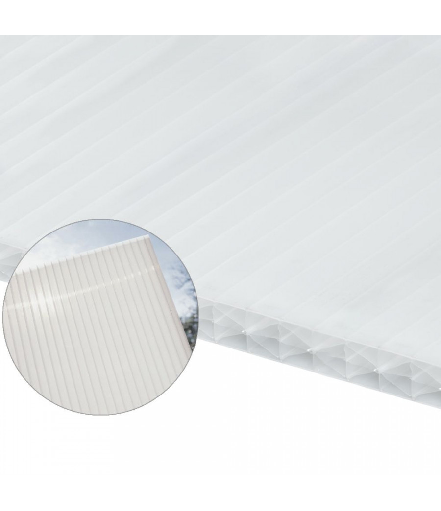 Kanalinis polikarbonatas 16x2100x6000 mm, baltas Plaskolite (2.5 kg/m2)