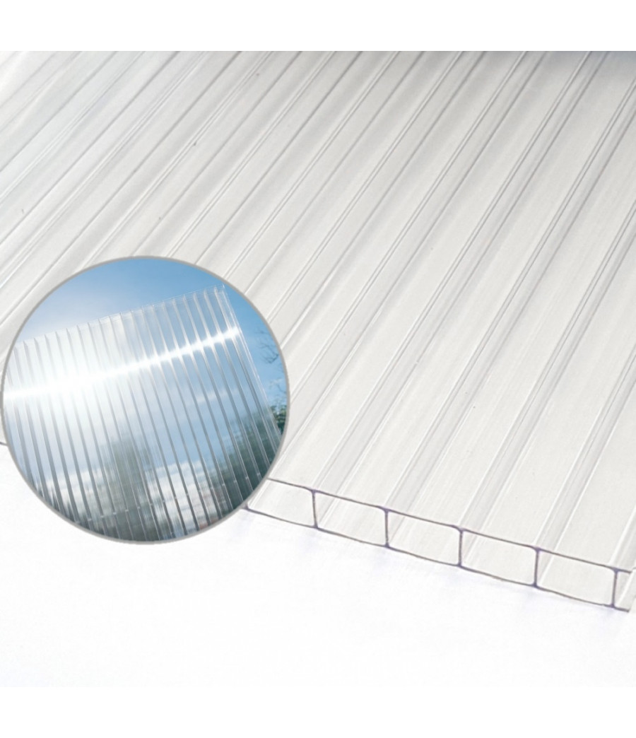Kanalinis polikarbonatas 10x2100x4000 mm, skaidrus Plaskolite (1.5 kg/m2)