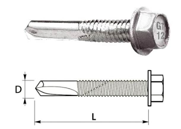 Savigręžis  GNB GTR12 5,5x35mm, ZN, paklotas/metalo konstrukcija, iki 12mm, be tarpinės, 500vnt