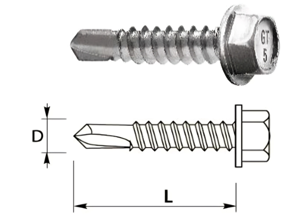 Savigręžis  GNB GTR5 5,5xx25mm, paklotas/metalo konstrukcija, iki 5mm, be tarpinės, 500 vnt