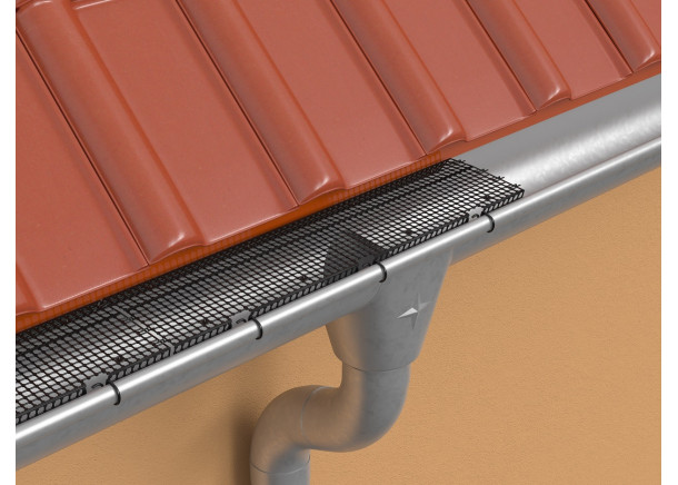 Latakų apsaugos grotelės GUTTER PROTECT, juodos,  175x600mm