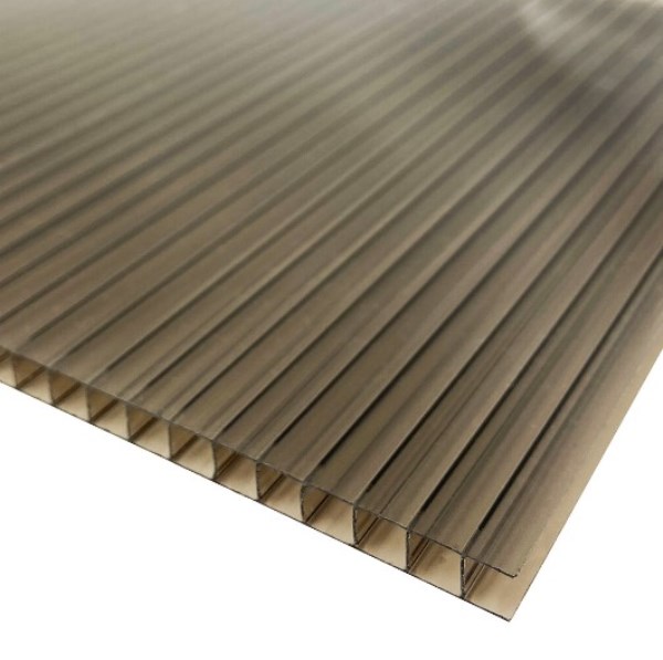 Polikarbonatas kanalinis PC DUAL, 1050x2000x10 mm, bronzinis