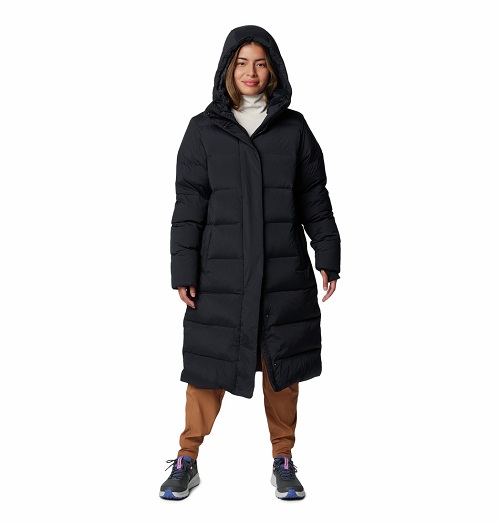 Columbia moteriška prailginta pūkinė striukė Boundless Days™ Long Down Jacket. Spalva juoda