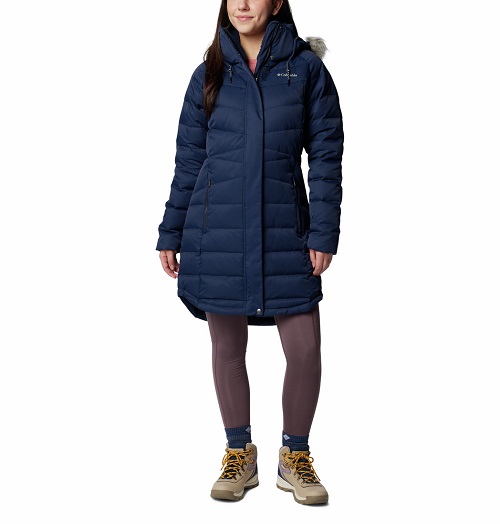 Columbia moteriška pūkinė striukė Belle Isle™ Down Jacket. Spalva tamsiai mėlyna