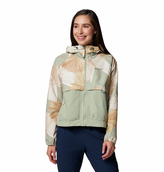 Naujiena! Columbia moteriška striukė Spire Valley™ Printed Windbreaker. Spalva žalsva su printu