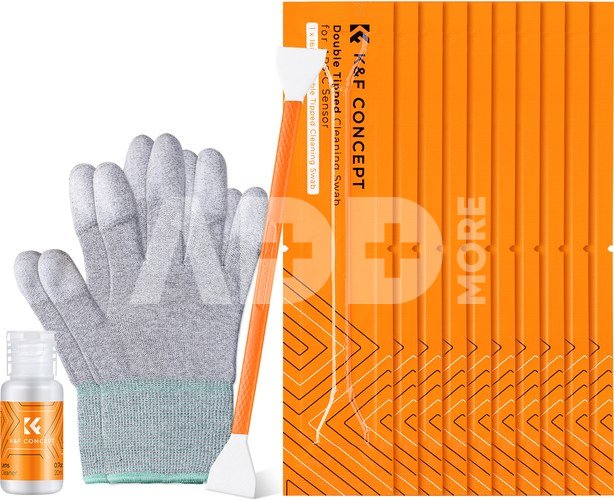 K&F Concept K&F 2 in 1 kit 16mm Double-Headed Cleaning Stick Set for CMOS APS-C Frame Sensor*10pcs+1*20ml cleani