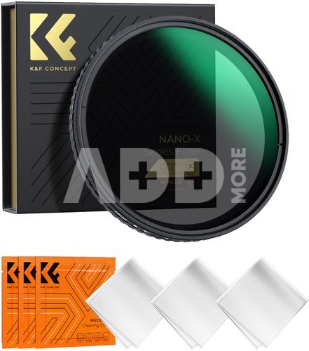 K&F Concept K&F 46MM Nano-X Variable/Fader ND Filter, ND2~ND32, W/O Black Cross with 3pcs cleaning cloths