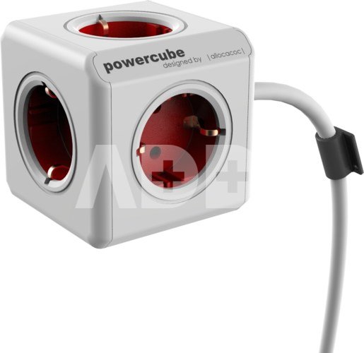 allocacoc PowerCube Extended 3 m incl. 3 m Cable red Type F
