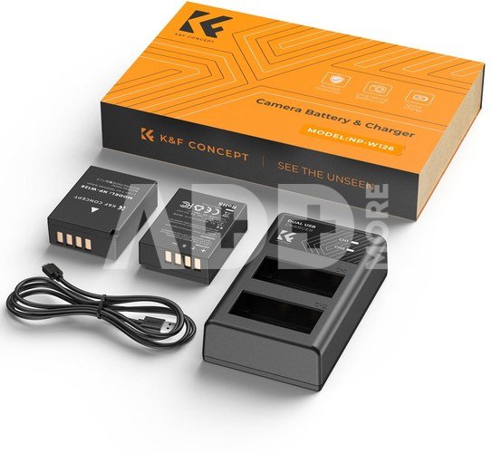 K&F Concept K&F NP-W126 Digital Camera Dual Battery with Dual Channel Charger, for Fujifilm Camera Charger