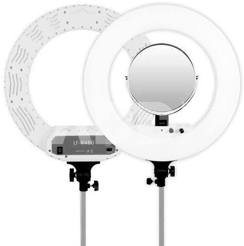 Caruba Round Vlogger 18 inch LED set Economy met tas   White
