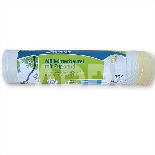 1x20 Secolan Garbage Bags with drawstring 35 l white