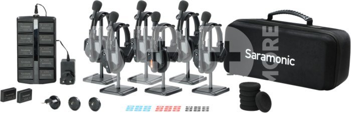 Saramonic WiTalk9 WT6S 6-Person Full-Deplex 1.9GHz Wireless Headset Intercom System w/ carry case