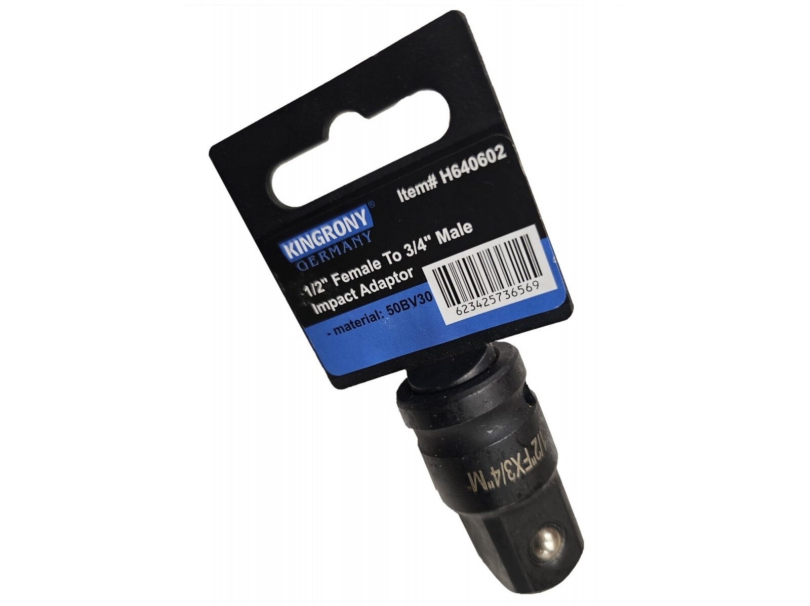 Smūginis adapteris | vidinis kvadratas 12,5 mm (1/2") - išorinis kvadratas 20 mm (3/4") (H640602)