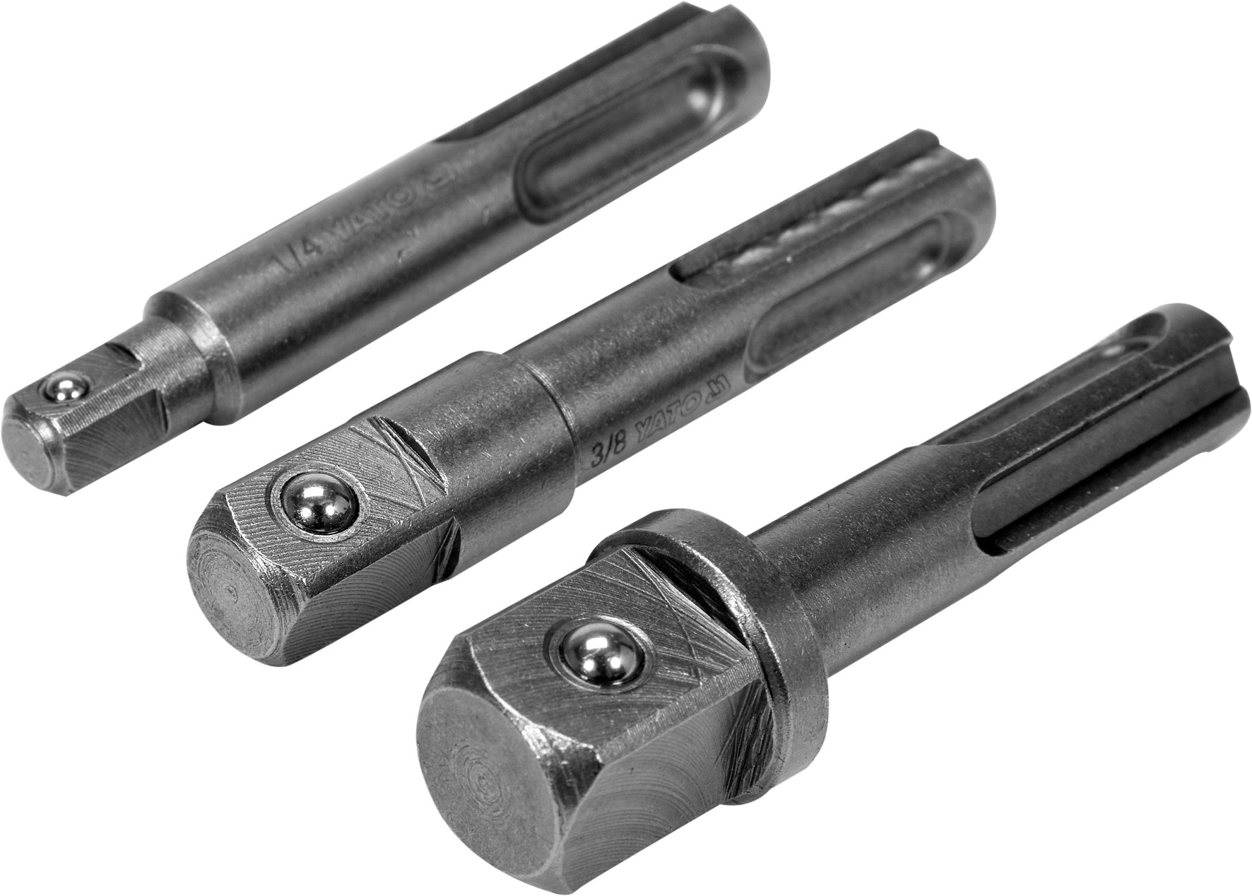 Adapterių rinkinys | SDS - išoriniai kvadratai 6,3 mm (1/4"), 10 mm (3/8"), 12,5 mm (1/2") | 3 vnt. (YT-04686)