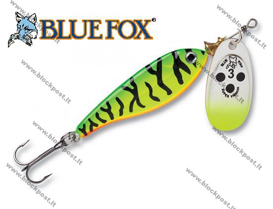 Sukriukė Blue Fox Minnow Super Vibrax Fire Tiger 5 g