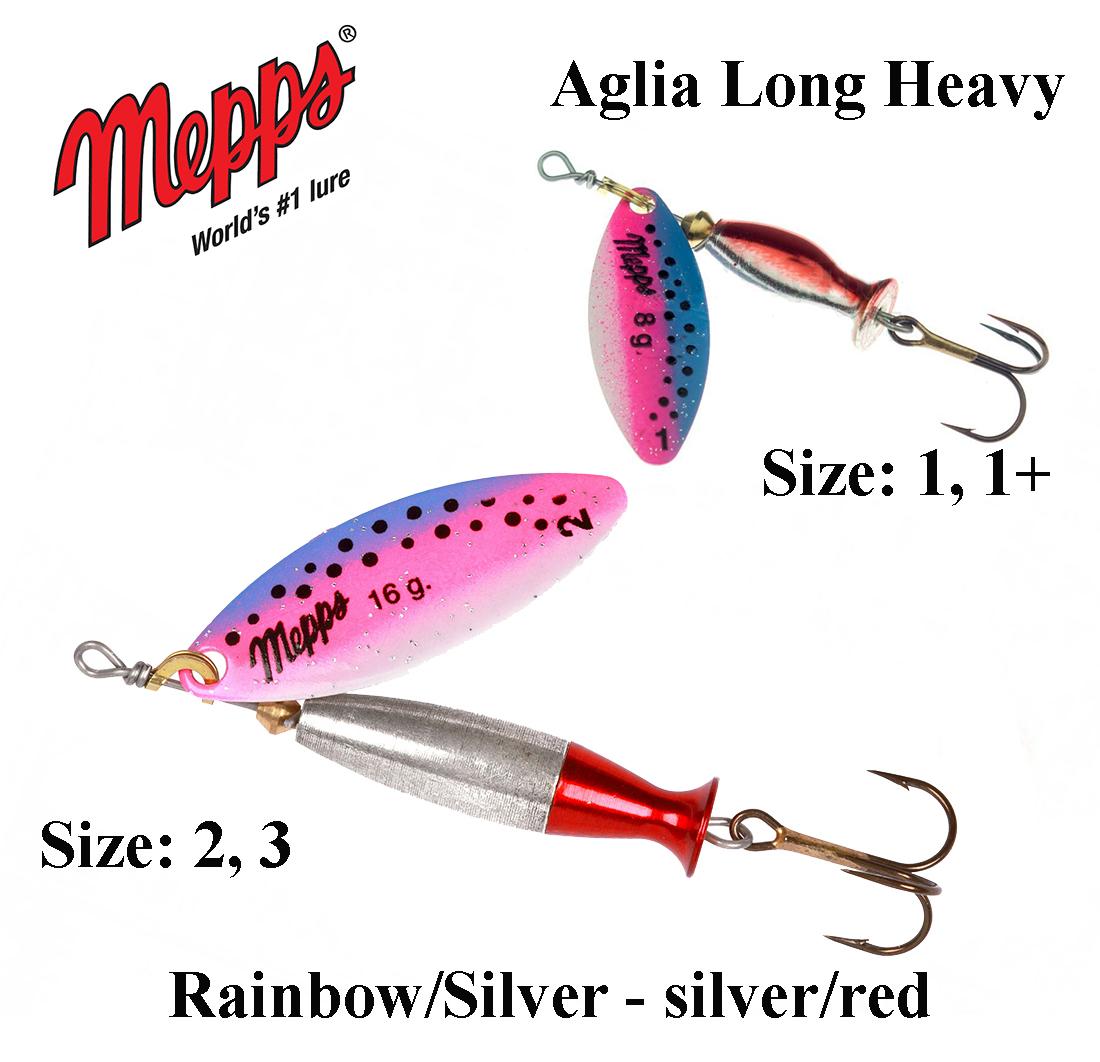 Sukriukė Mepps Aglia Long Heavy Rainbow/Silver-Silver/Red 12 g