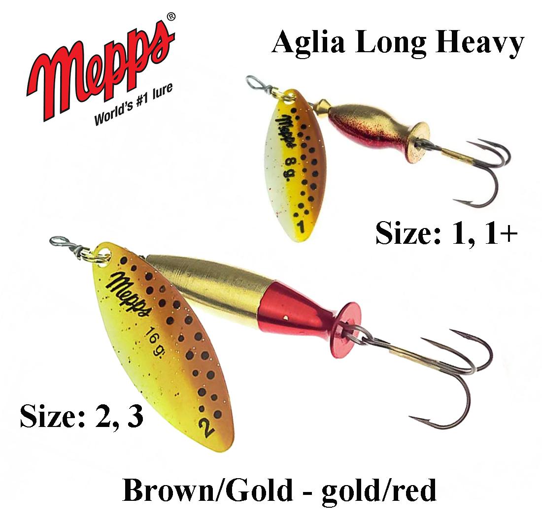 Sukriukė Mepps Aglia Long Heavy Brown/Gold-Gold/Red 8 g