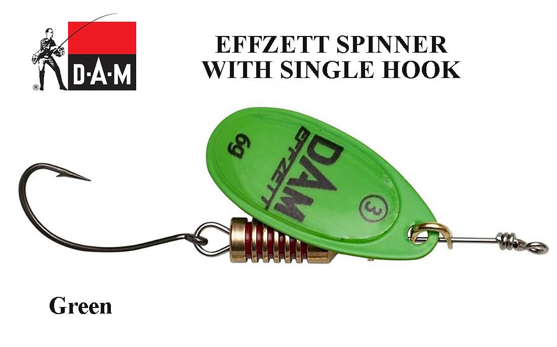 DAM Effzett spinner su vienšakiu kabliu Green 4 g