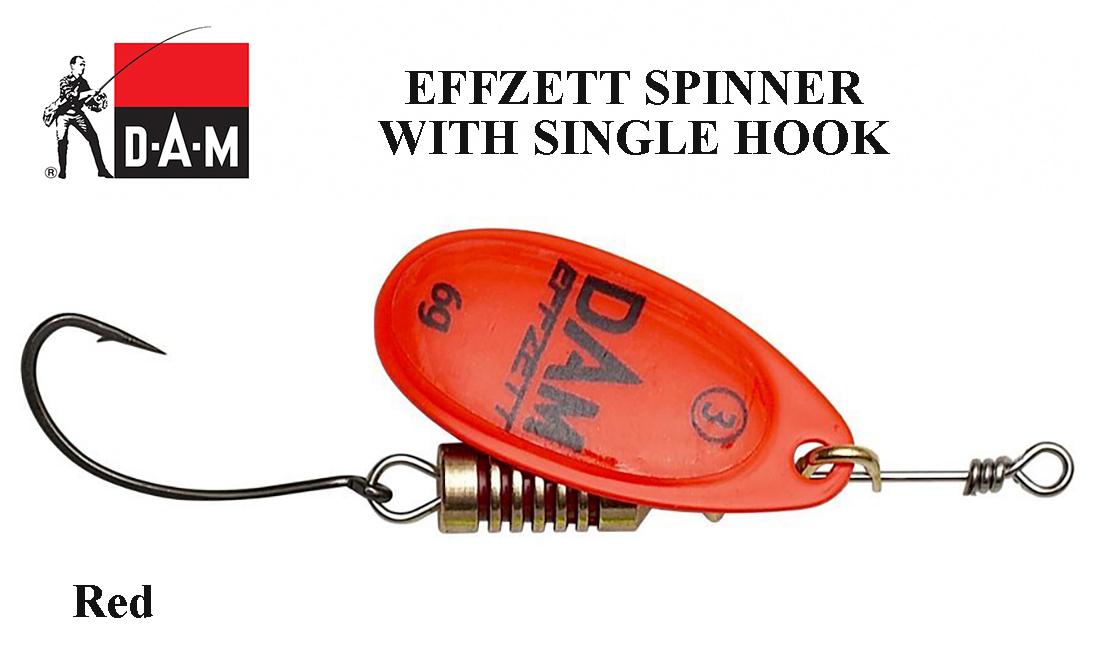 DAM Effzett spinner su vienšakiu kabliu Red 4 g