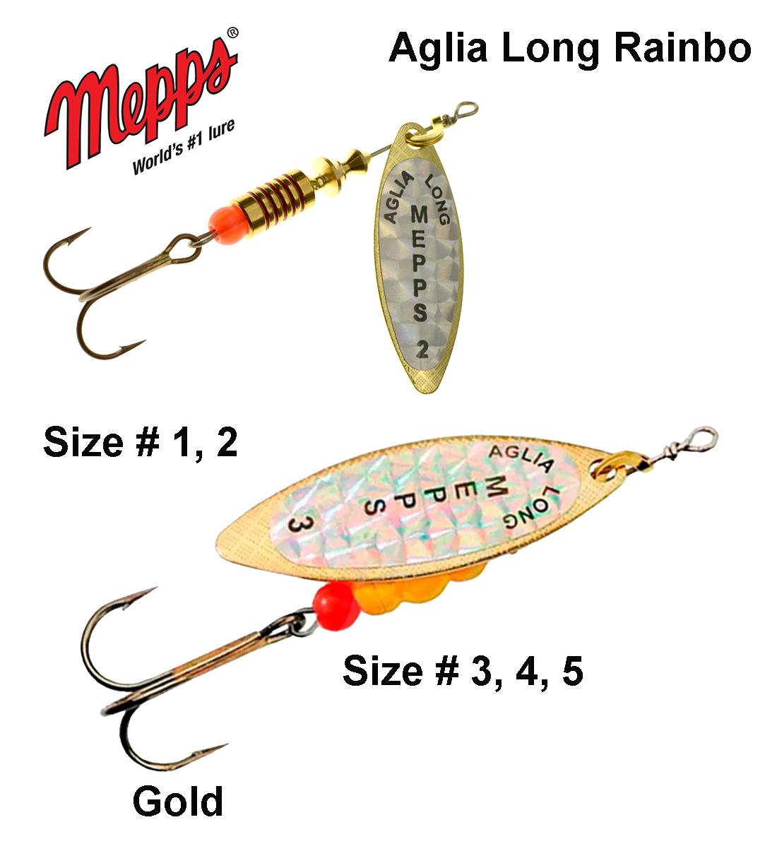 Sukriukė Mepps Aglia Long Rainbow Gold 3 g