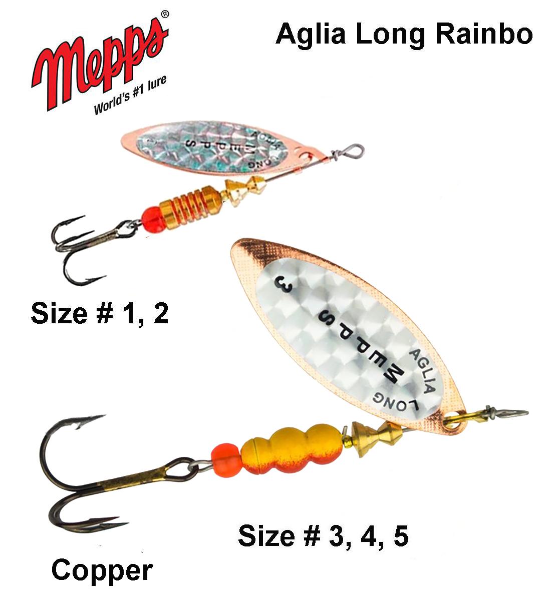 Sukriukė Mepps Aglia Long Rainbow Copper 3 g