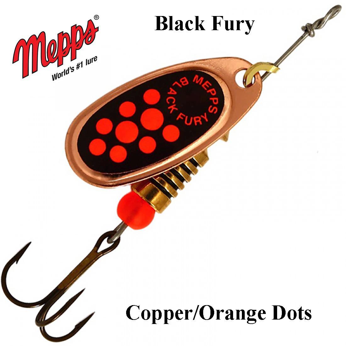 Sukriukė Mepps Black Fury Copper Orange Dots 2 g