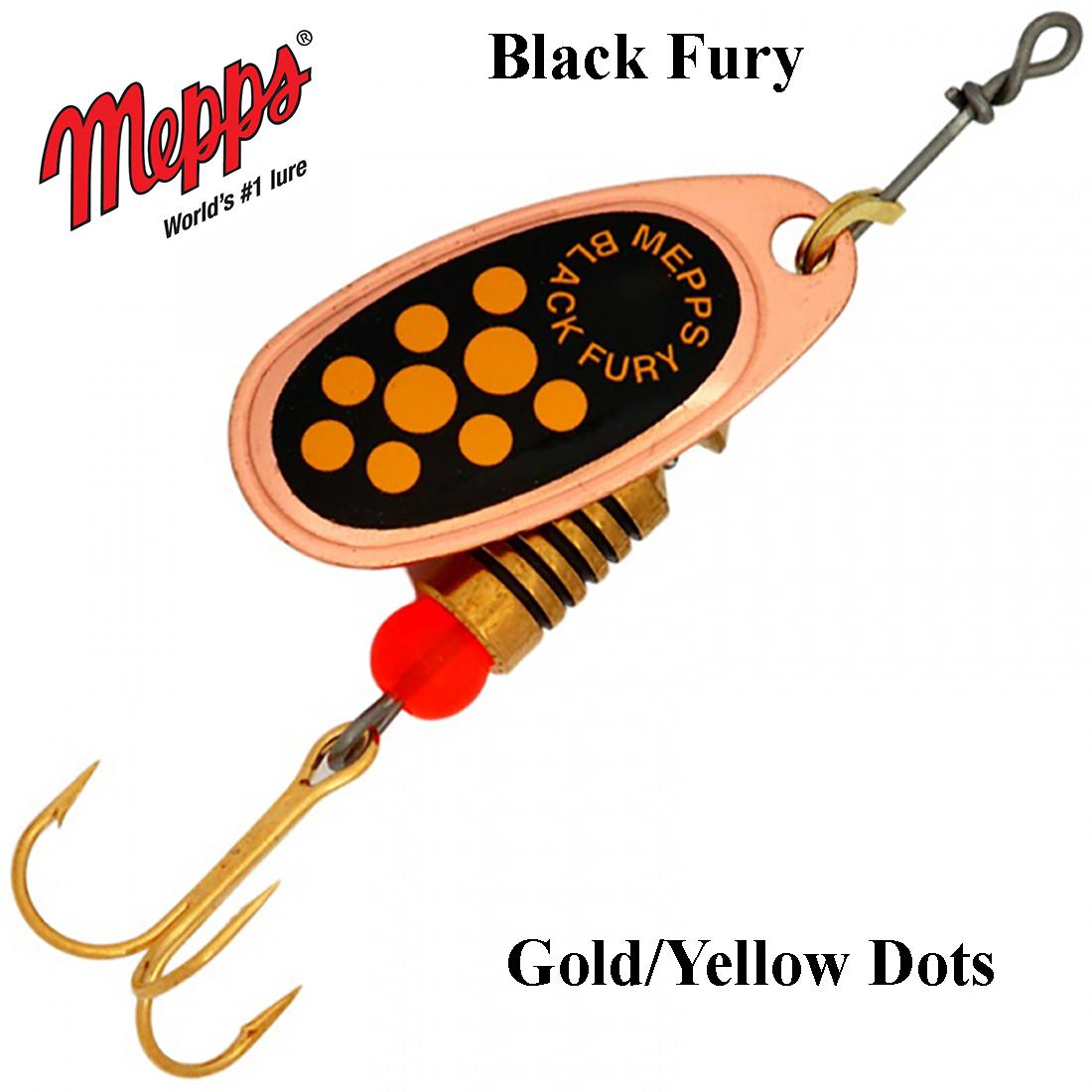 Sukriukė Mepps Black Fury Copper Yellow Dots 1.5 g