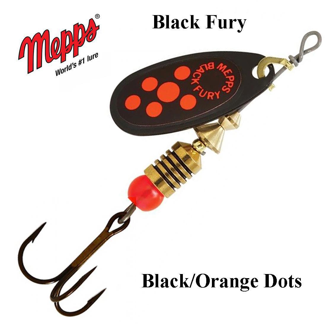 Sukriukė Mepps Black Fury Black Orange Dots 2 g