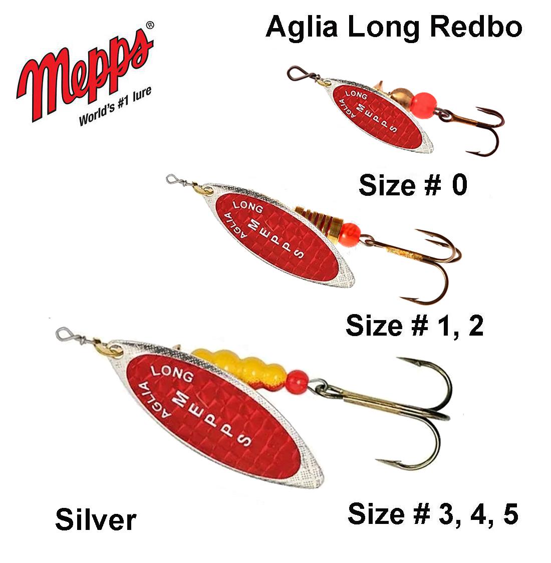 Sukriukė Mepps Aglia Long Redbo Silver 3 g