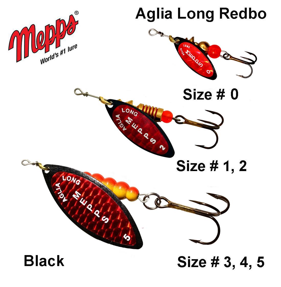 Sukriukė Mepps Aglia Long Redbo Black 3 g