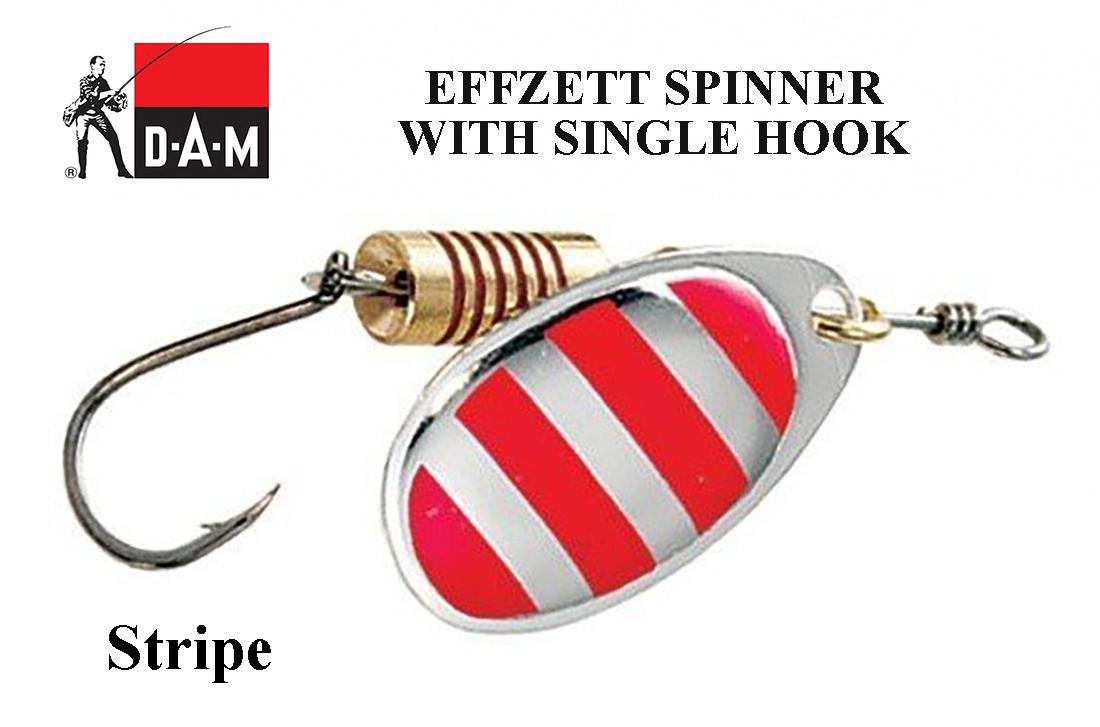DAM Effzett spinner su vienšakiu kabliu Stripe 4 g
