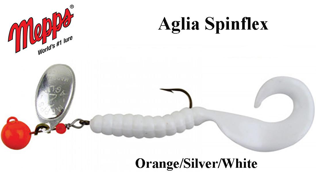 Blizgė Mepps Aglia Spinflex Orange/Silver/White 7 g