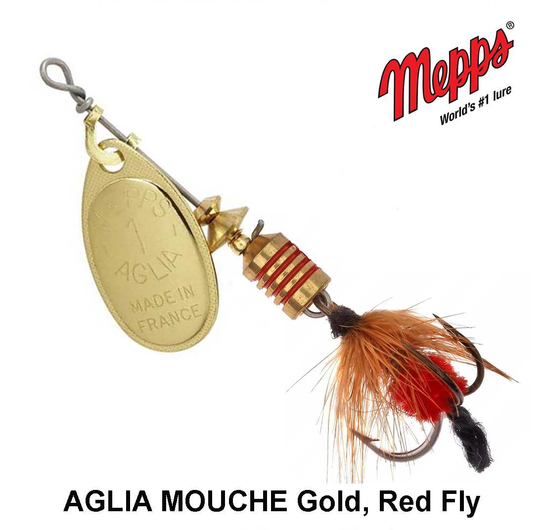 Sukriukė Mepps AGLIA MOUCHE Gold, Red Fly 1.5 g