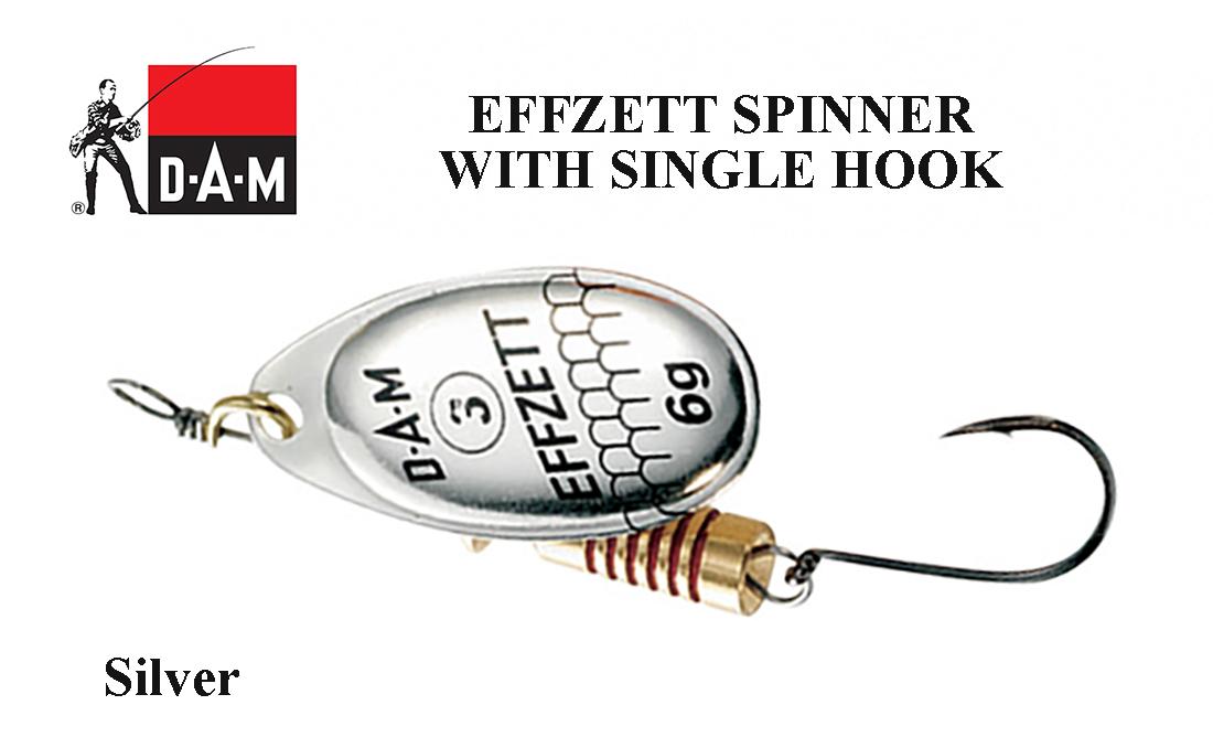 DAM Effzett spinner su vienšakiu kabliu Silver 4 g