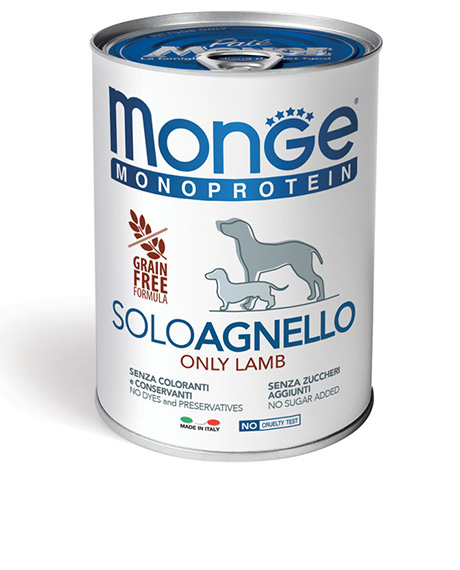 Monge Monoprotein Solo ėrienos konservai šunims, 6x400 g