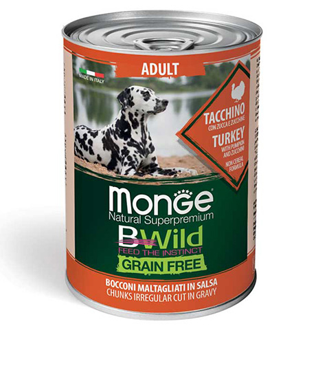 Monge Bwild Adult konservai šunims su kalakutiena, 6x400 g