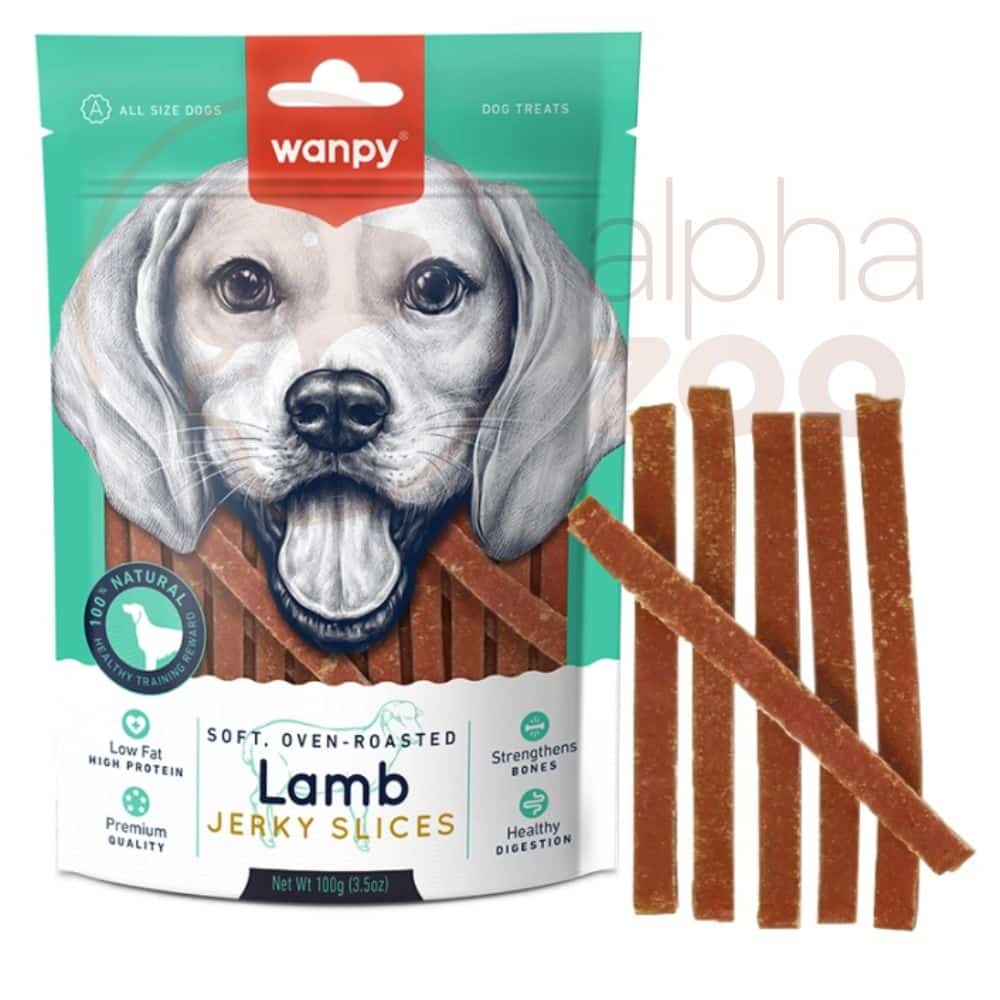 Wanpy Soft Lamb Jerky Slices skanėstas šunims ėrienos juostelės 100g