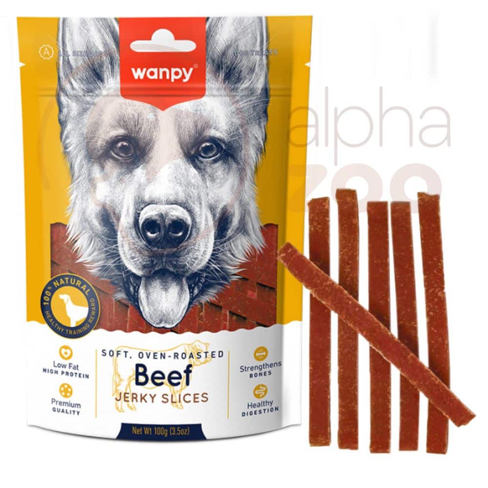 Wanpy Beef jerky slices skanėstas šunims jautienos pagaliukai 100g