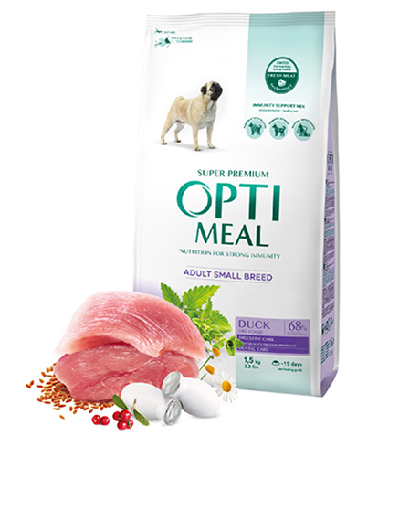 Optimeal Adult Small Breed sausas maistas šunims su antiena : Pakuotė - 1.5 kg